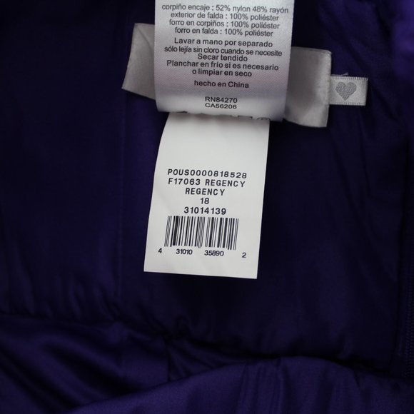 David's Bridal Long One Shoulder Lace Dress sz 18 Regency Purple elegant classy - Picture 12 of 12